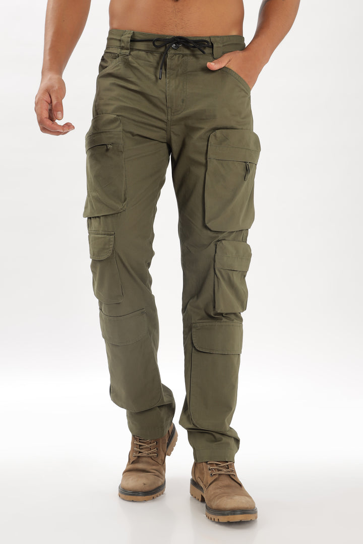 NEW OLIVE MULTI-POCKETS