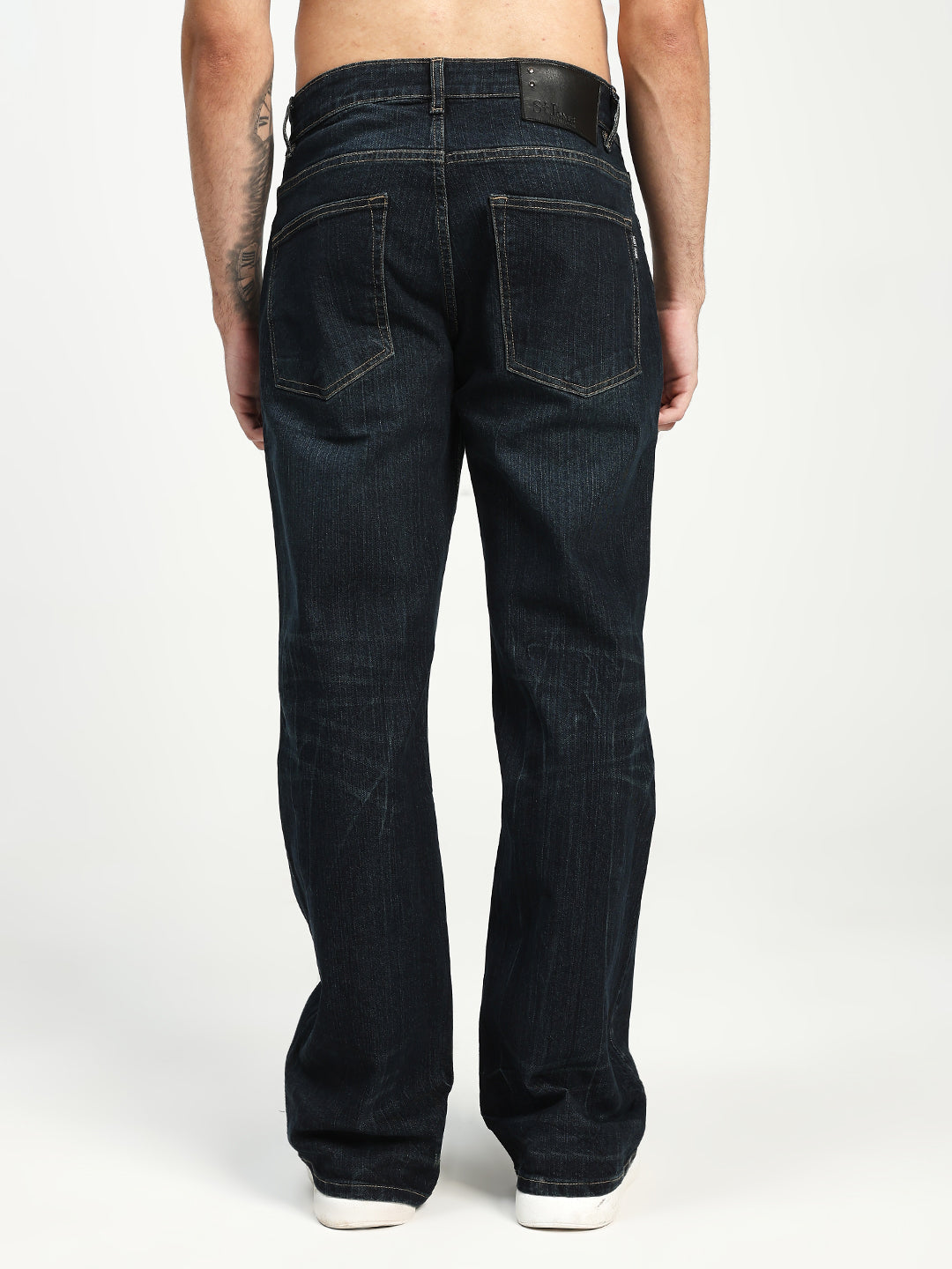 Men’s Dark Blue Bootcut Denim Jeans