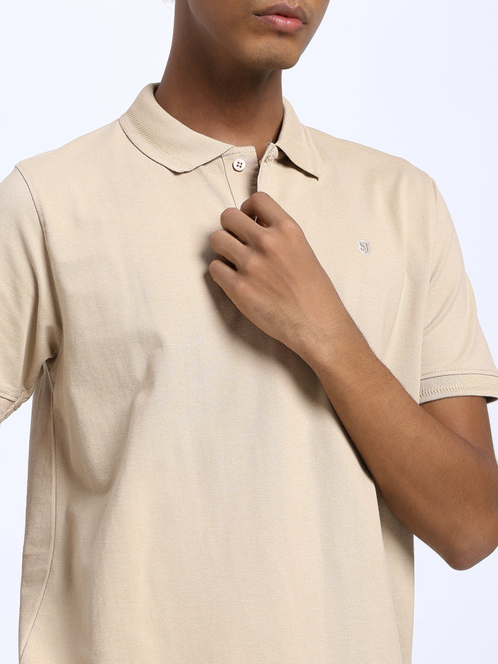 Saint Jones Beige Polo T-Shirt