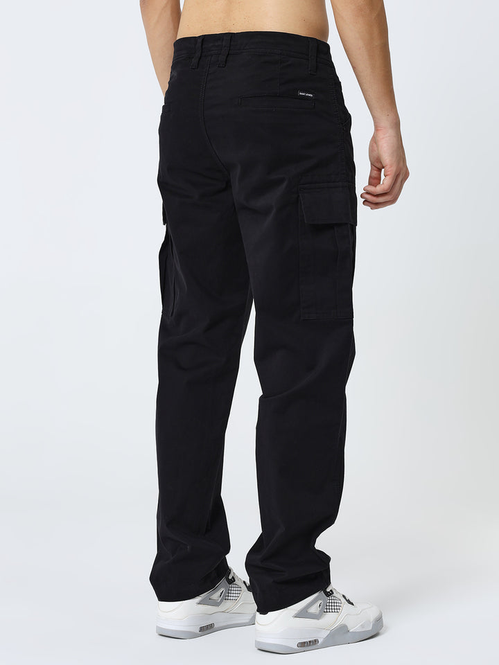 Men's Dobby stretch straight cargo black