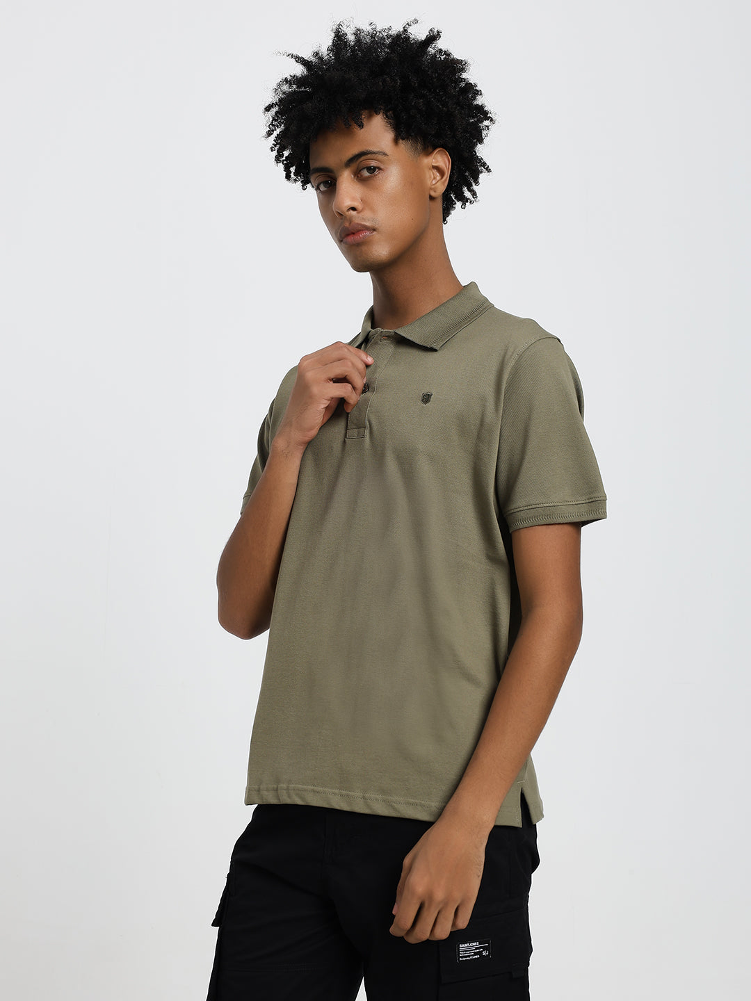 Saint Jones Olive Polo T-Shirt