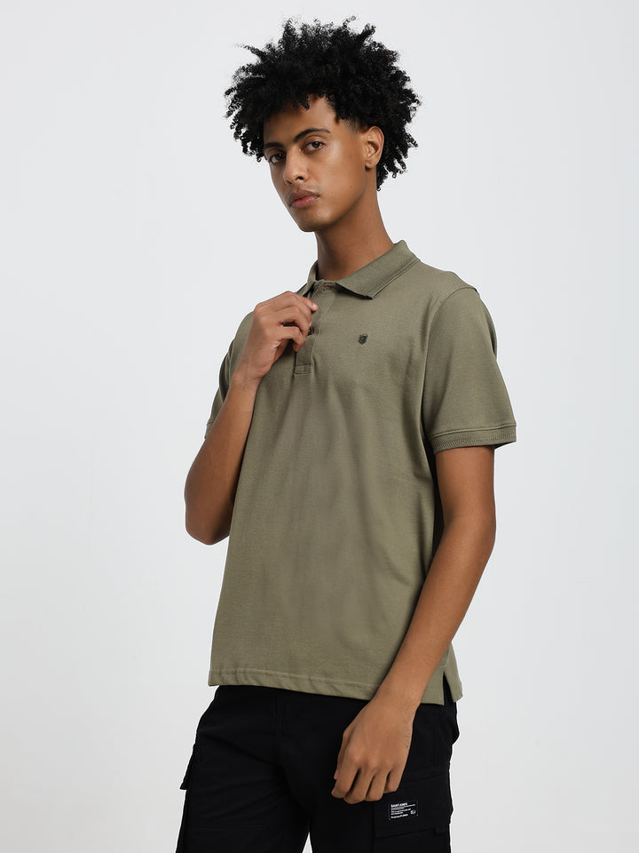 Saint Jones Olive Polo T-Shirt