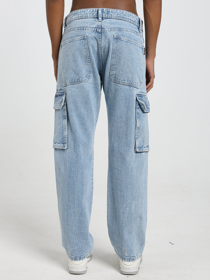 Men’s Light Blue Cargo Denim