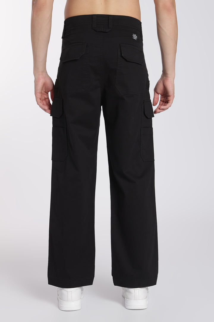 Men's Black Cargo Pants Relaxed Fit