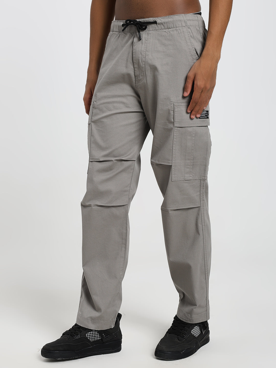 Men's Honeycomb weave straight smoke grey cargo