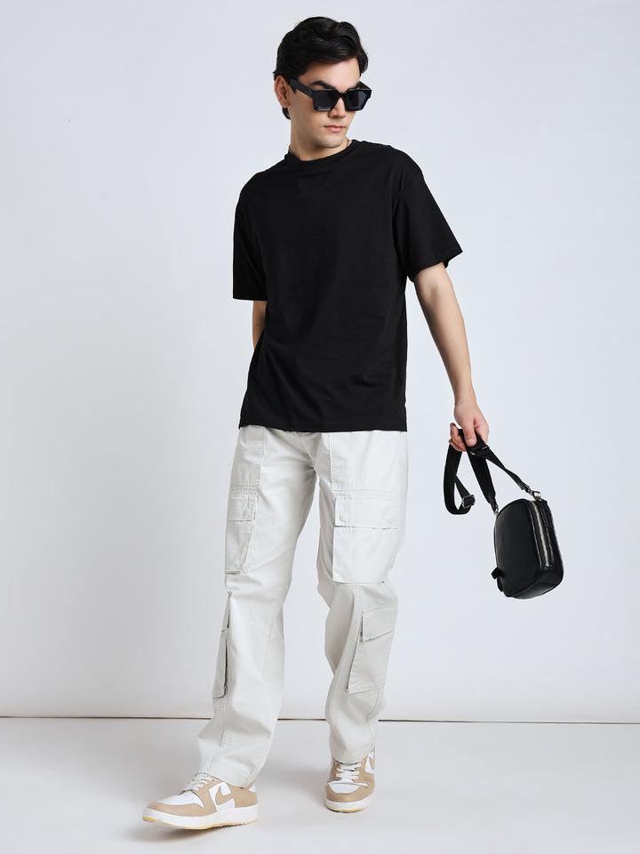 Men's Heritage Snap off white baggy cargo pants