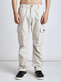 Men's New edition straight fit cream Six pockets