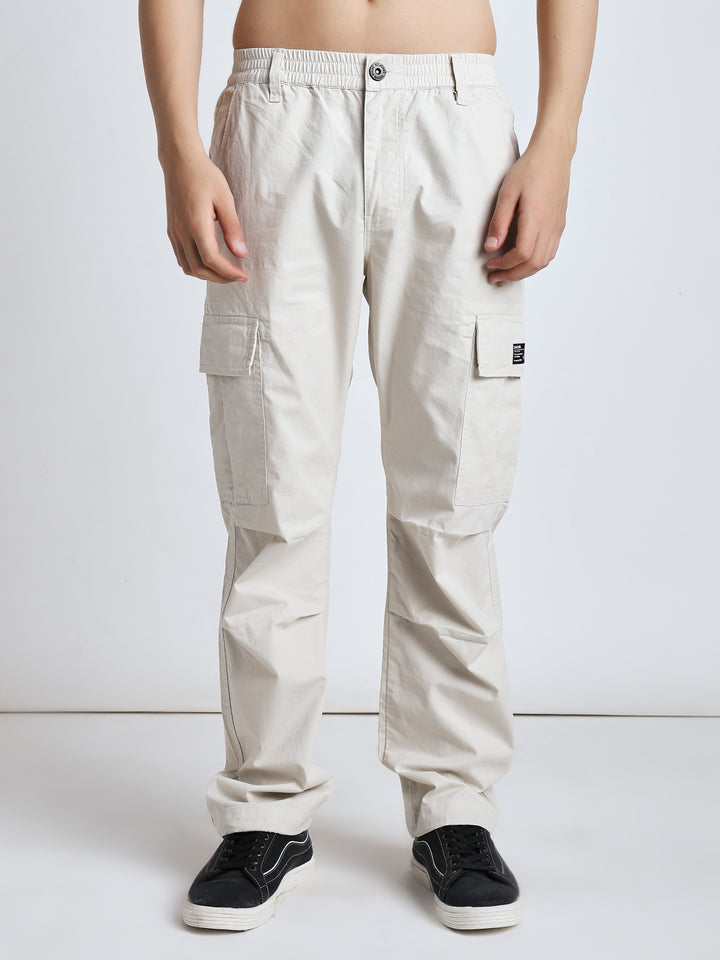 New edition straight fit cream Six pockets