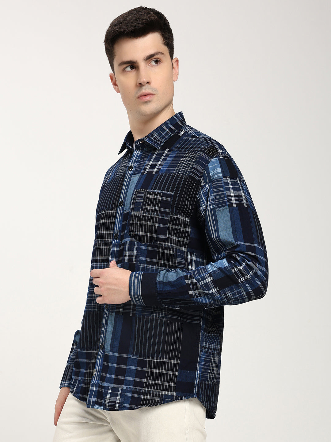 Indigo Woven Check Shirt