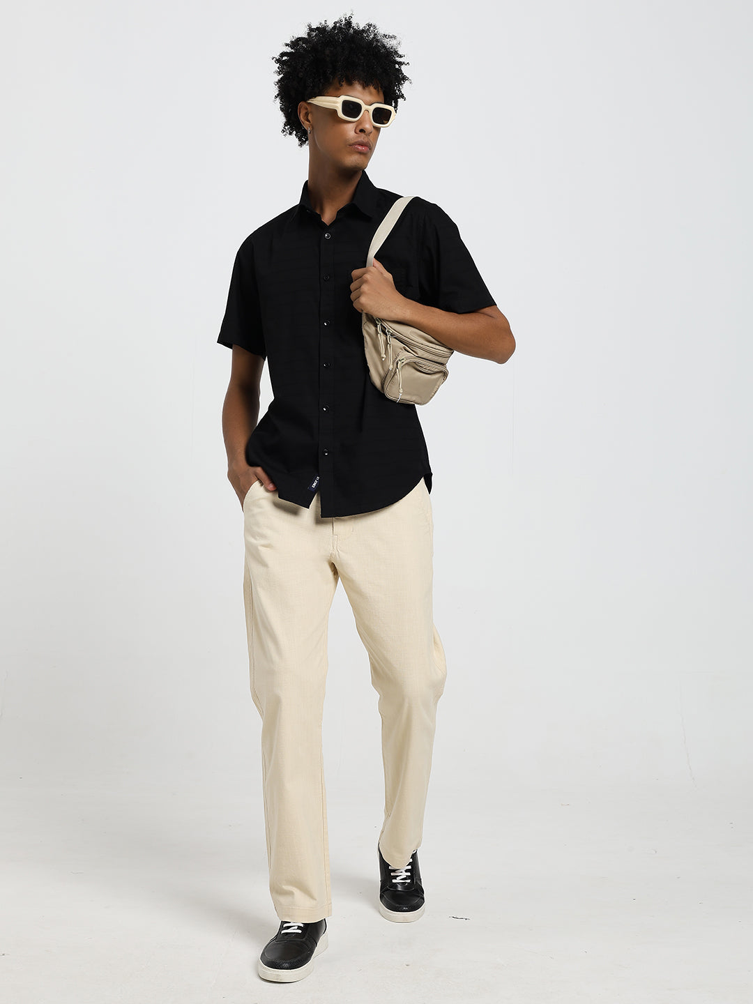 Saint jones slub beige trousers