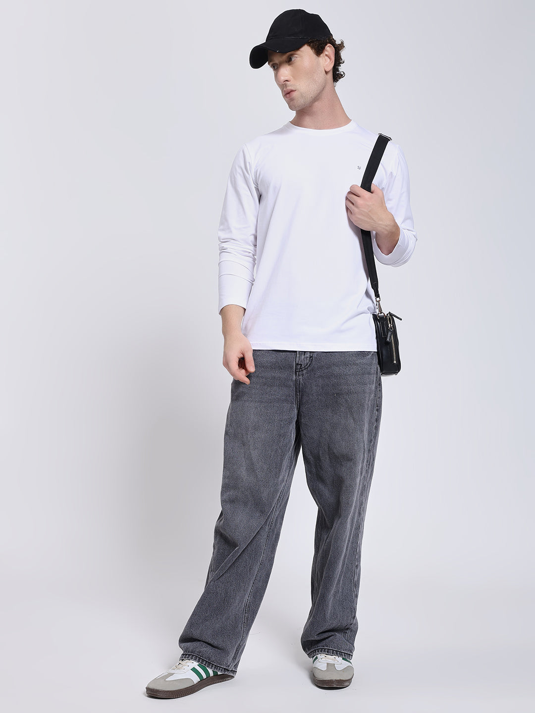 Men’s Solid White Full Sleeve Lycra T-Shirt