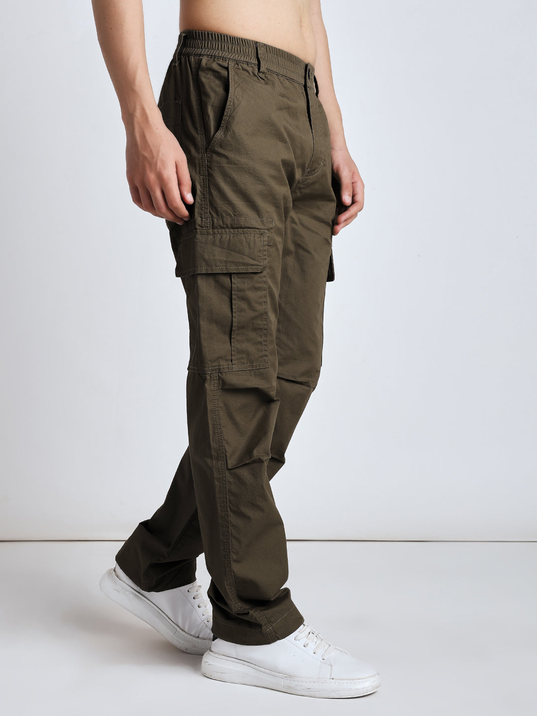 New edition Six pockets straight fit brown