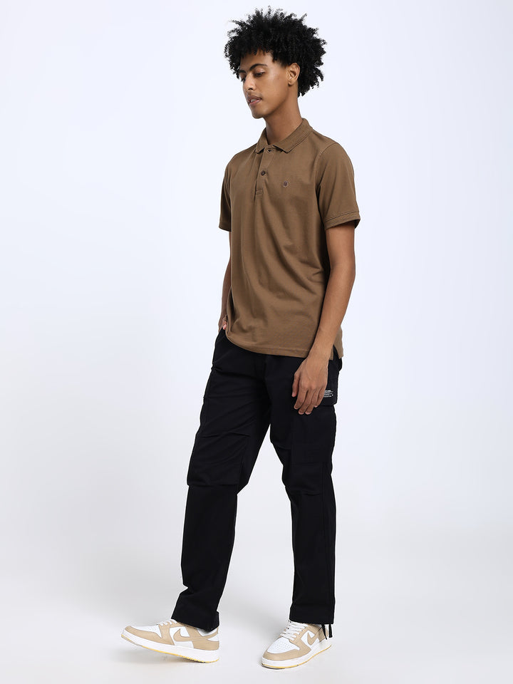 Saint Jones Brown Polo T-Shirt