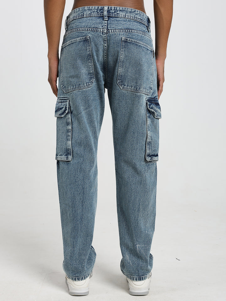 Men’s Vintage Wash Cargo Jeans