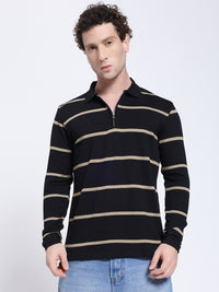 Full sleeve knitted pre-winter Yellow stripe T-shirt
