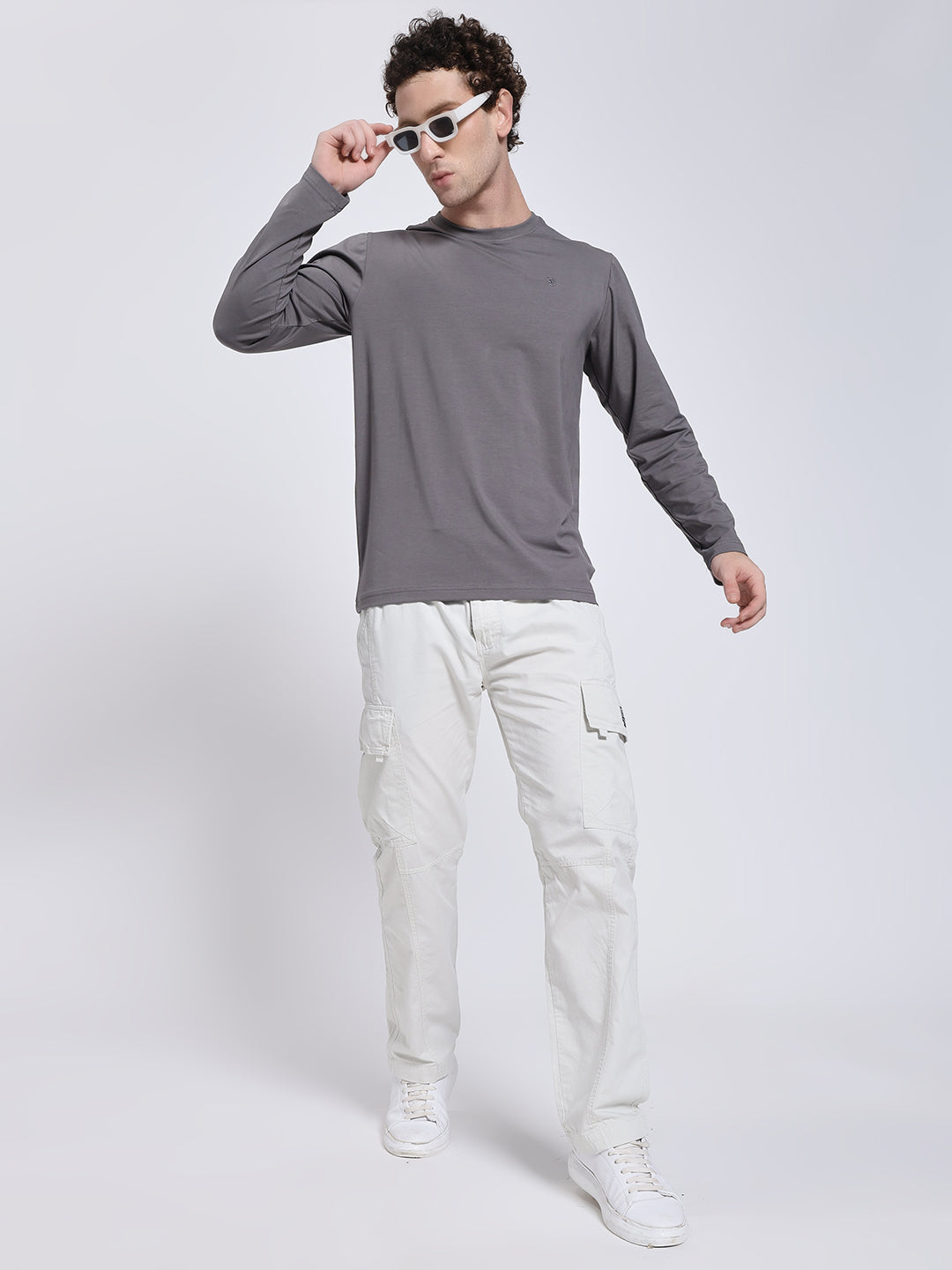 Men's Cream Six Pocket Cargo Comfort Fit