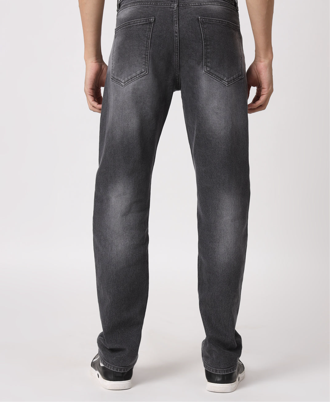 Dark grey embossed jeans