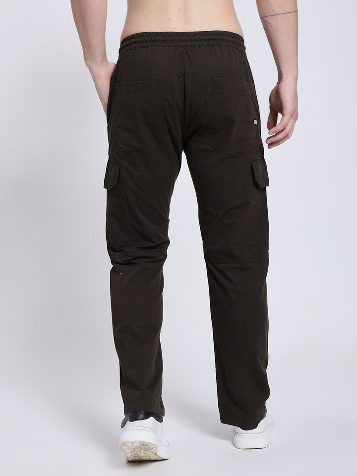 Men's Dark Brown Six Pocket Cargo Comfort Fit