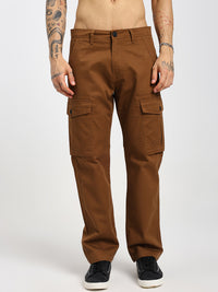Men's Russet brown straight fit cargo