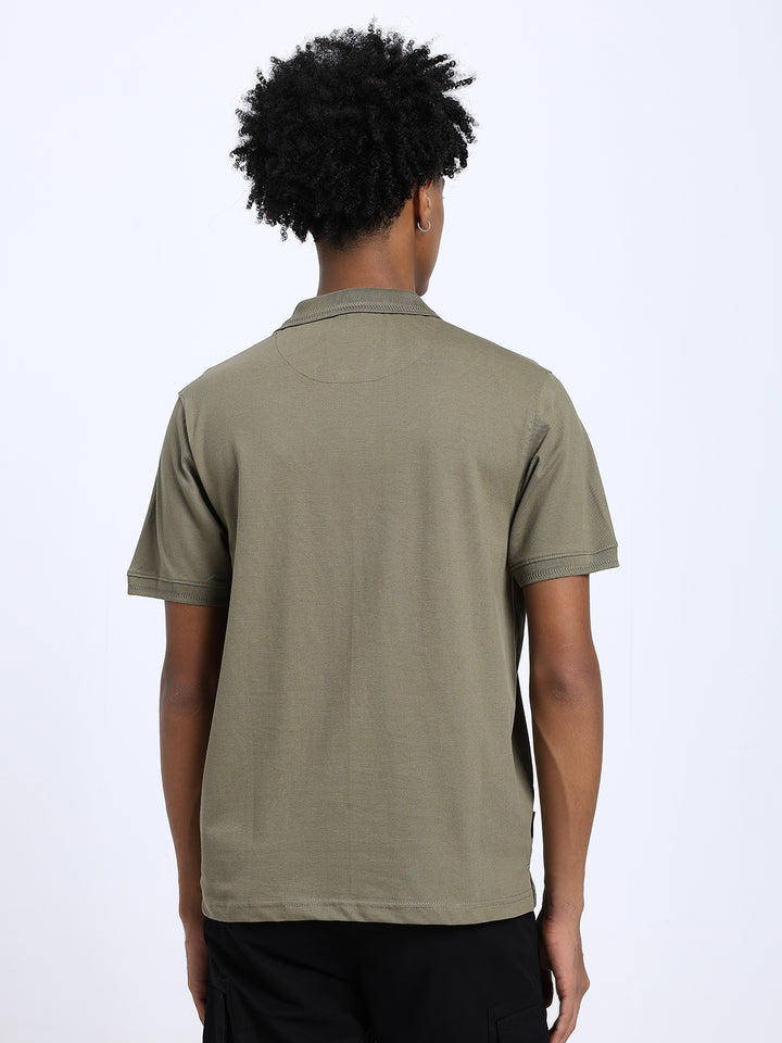 Saint Jones Olive Polo T-Shirt