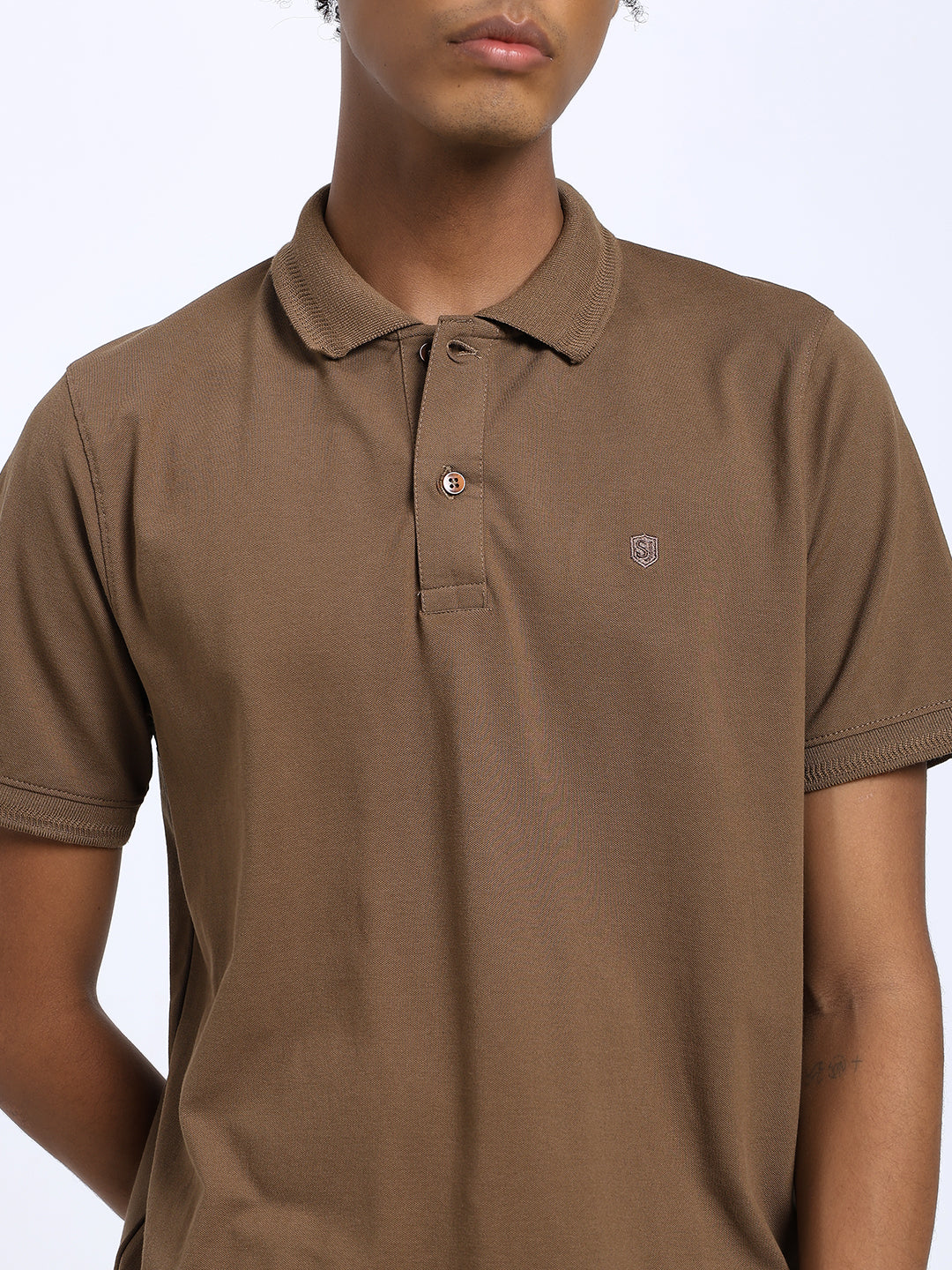 Saint Jones Brown Polo T-Shirt