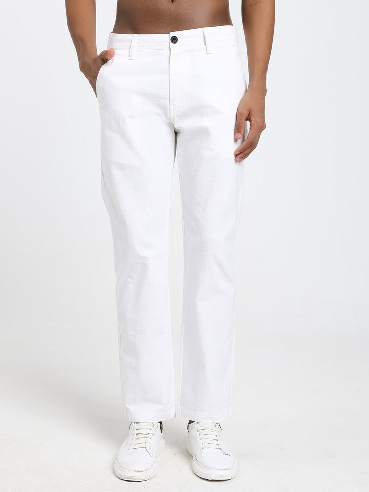 Saint jones slub white trousers