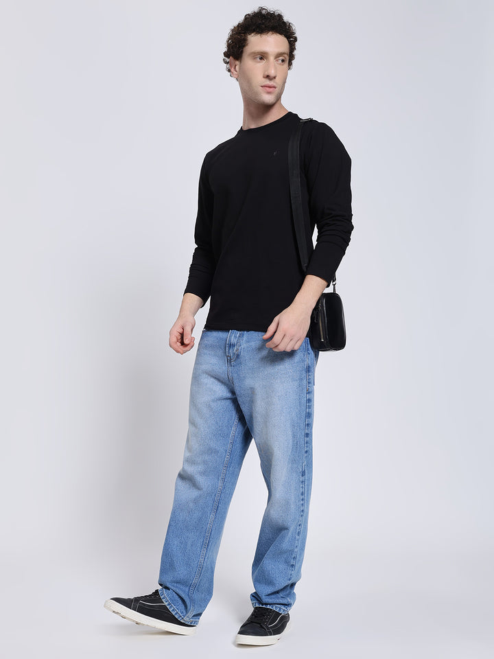 Men’s Solid Black Full Sleeve Lycra T-Shirt