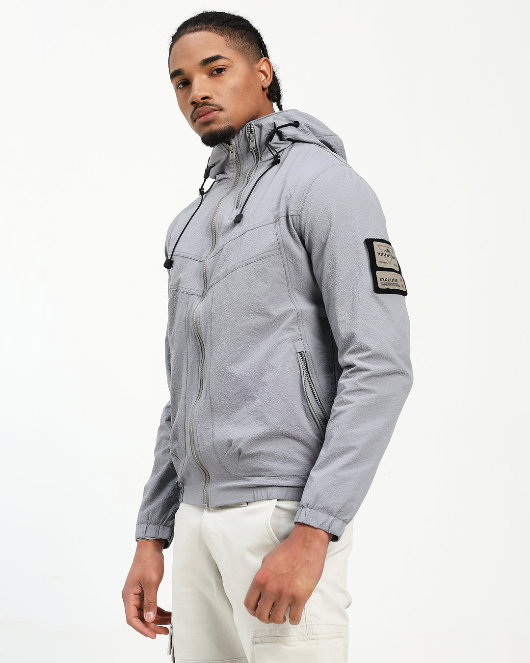 Lightweight Parachute Grey Utility Jacket