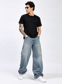 Men's Dusty Blue Baggy Fit Denim Jeans