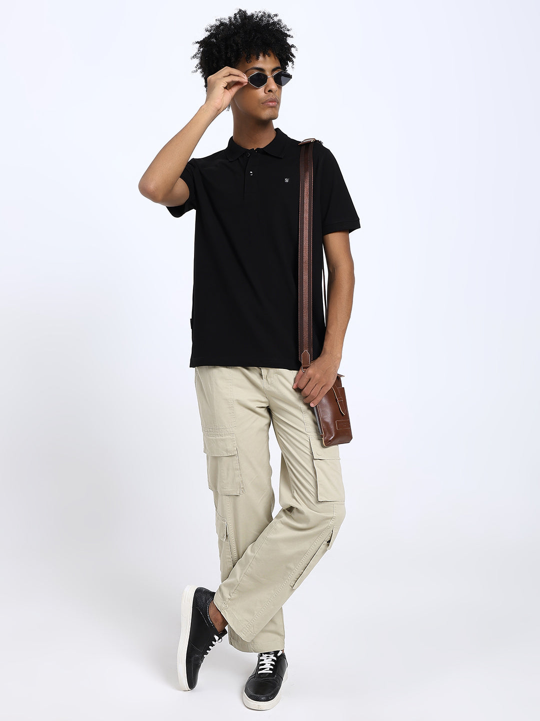 Saint Jones Black Polo T-Shirt