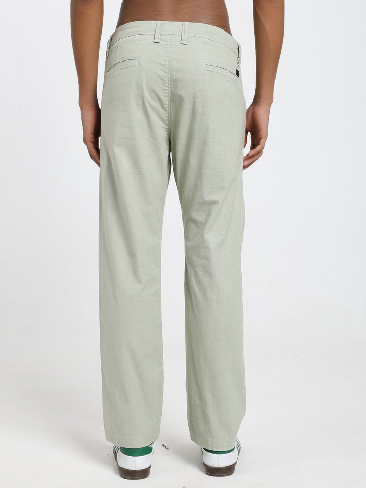 Saint jones slub sage green trousers