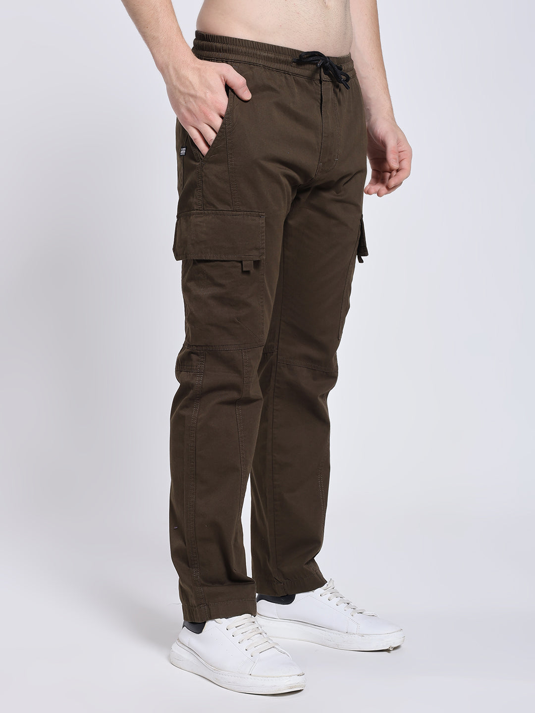 Men's Brown Six Pocket Cargo Comfort Fit