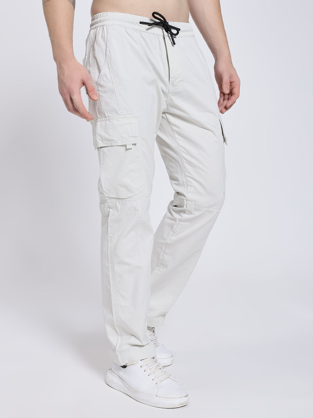 Men's Cream Six Pocket Cargo Comfort Fit