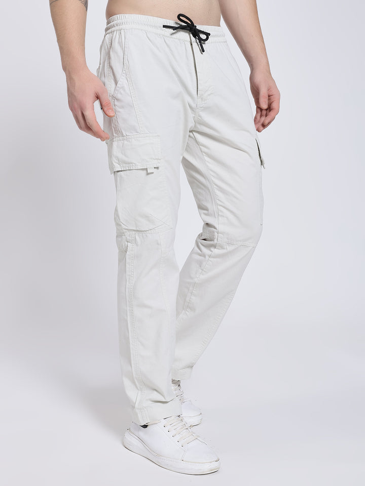 Men's Cream Six Pocket Cargo Comfort Fit