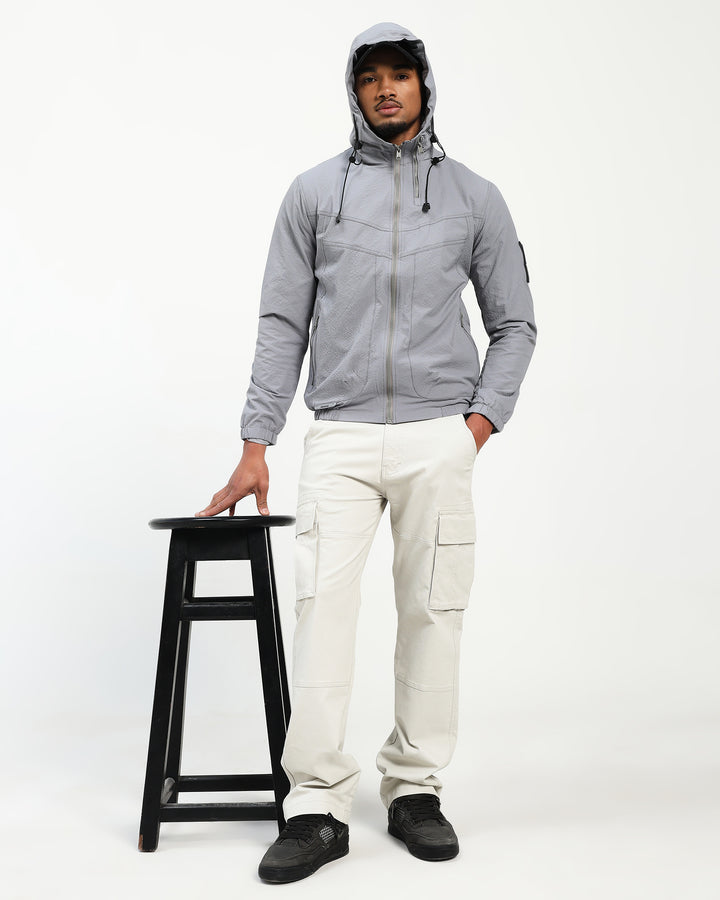 Lightweight Parachute Grey Utility Jacket