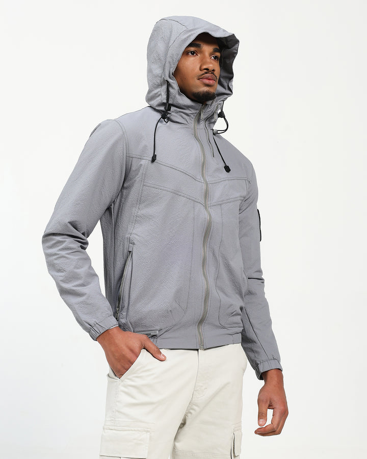 Lightweight Parachute Grey Utility Jacket