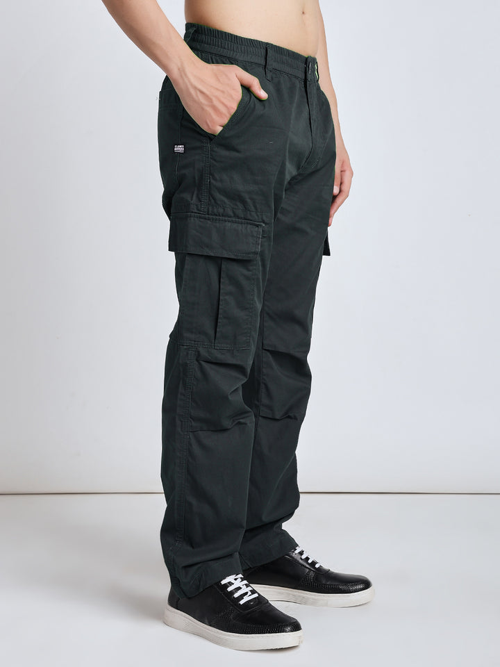 Men's New edition Six pockets straight green cargo