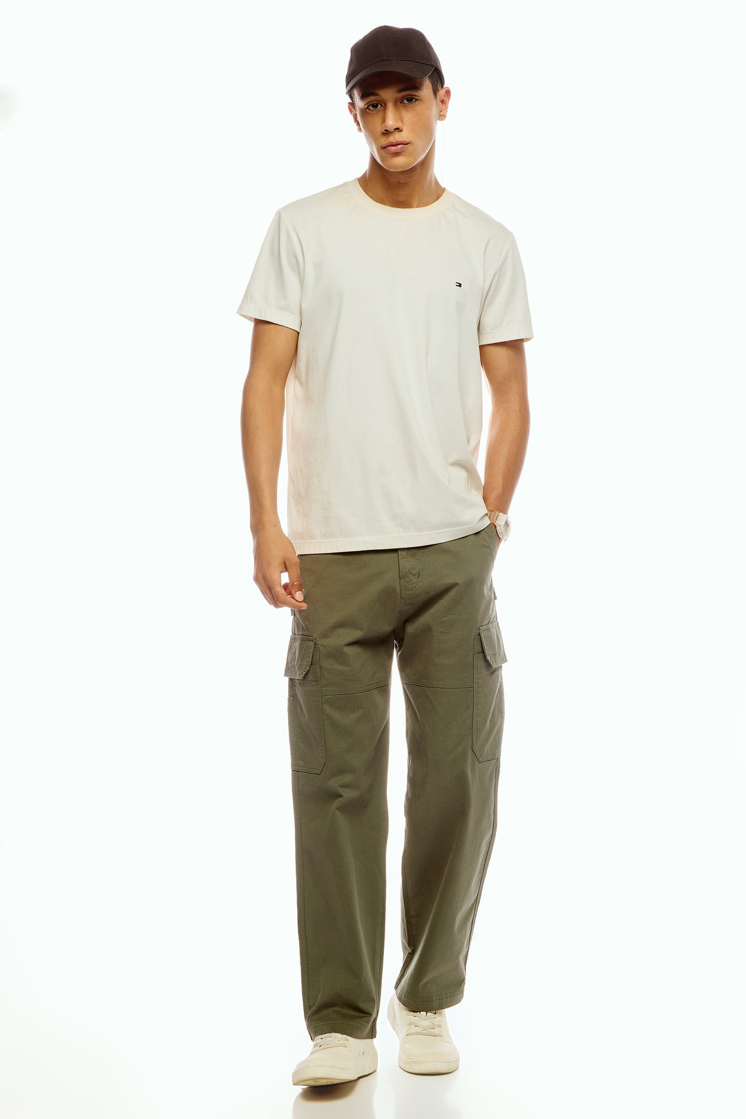 Men's Green Cargo Pants Relaxed Fit