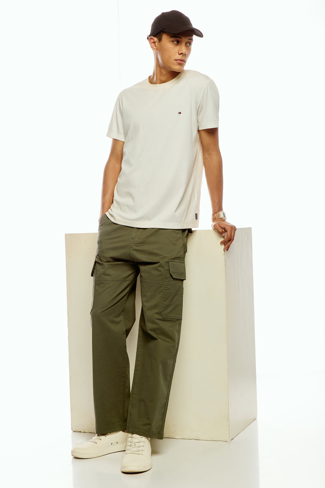 Men's Green Cargo Pants Relaxed Fit