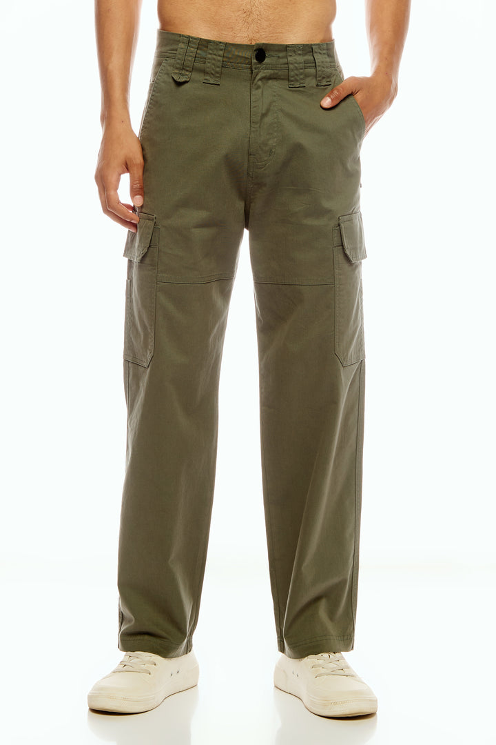 Men's Green Cargo Pants Relaxed Fit