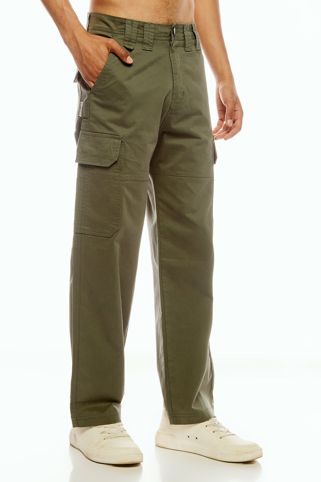 Men's Green Cargo Pants Relaxed Fit