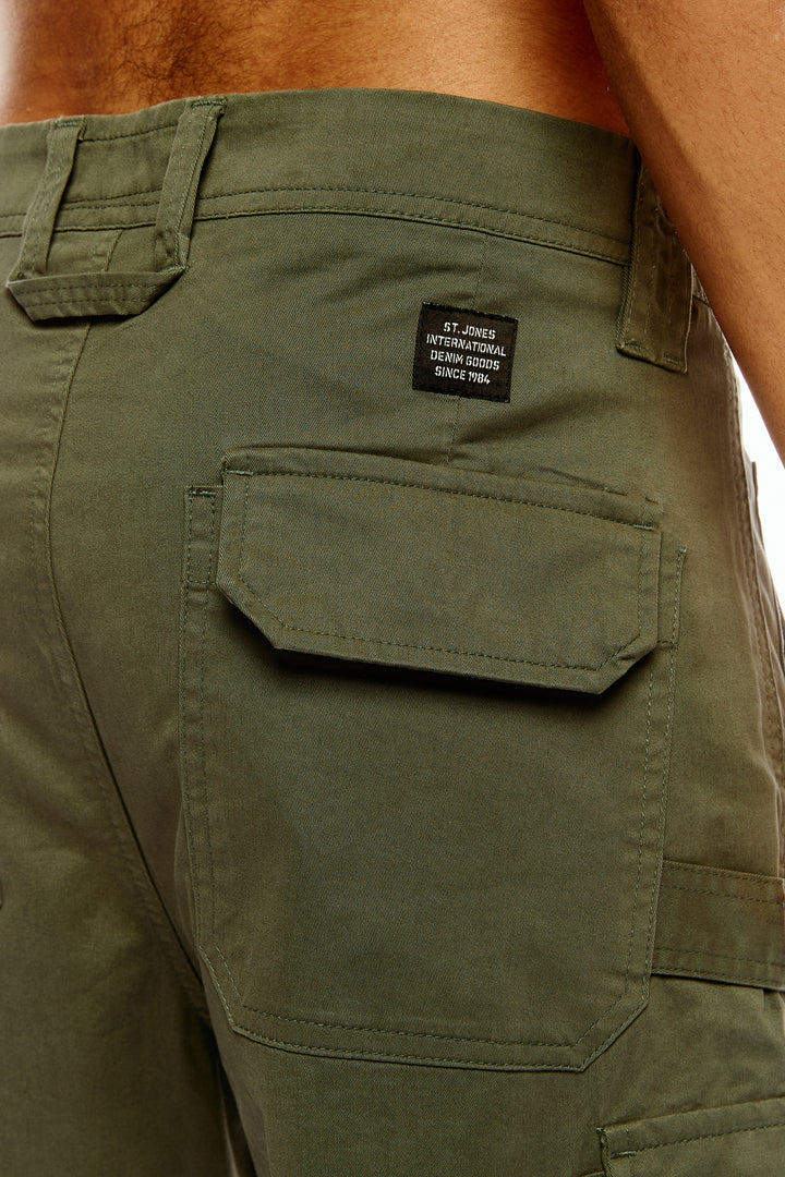 Men's Green Cargo Pants Relaxed Fit