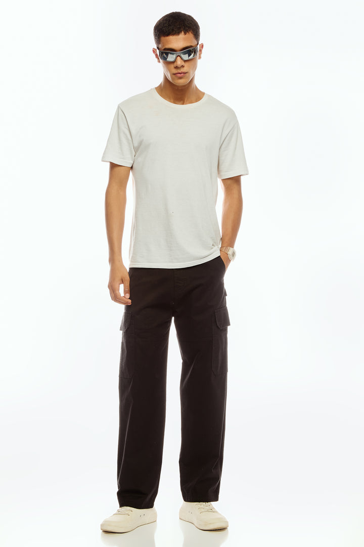 Men's Dark brown Cargo Pants Relaxed Fit