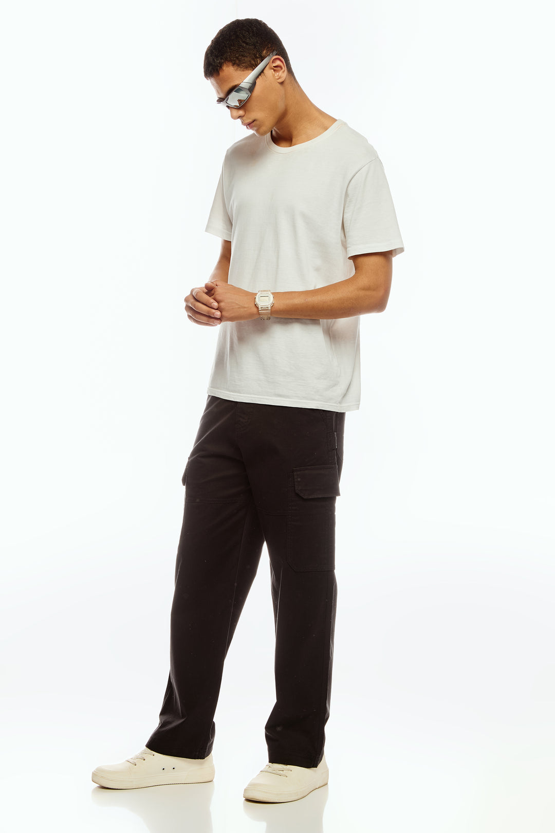 Men's Dark brown Cargo Pants Relaxed Fit