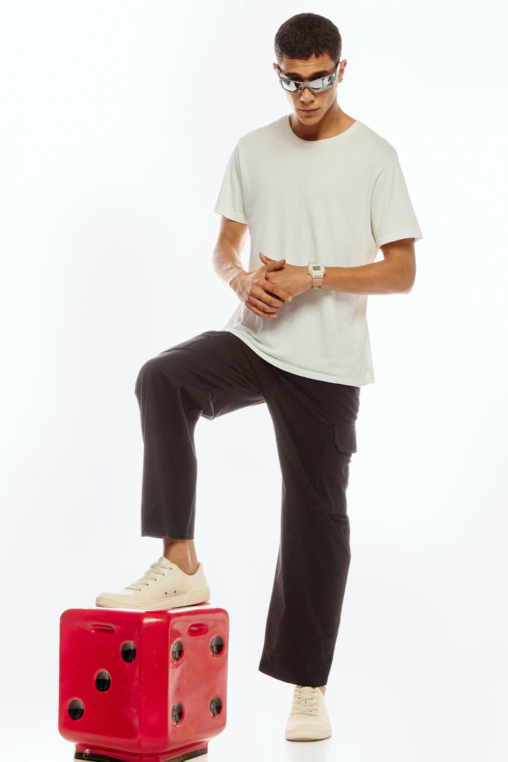 Men's Dark brown Cargo Pants Relaxed Fit
