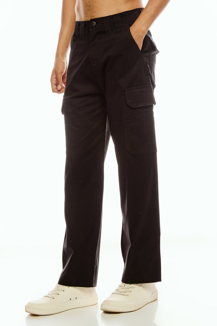 Men's Dark brown Cargo Pants Relaxed Fit