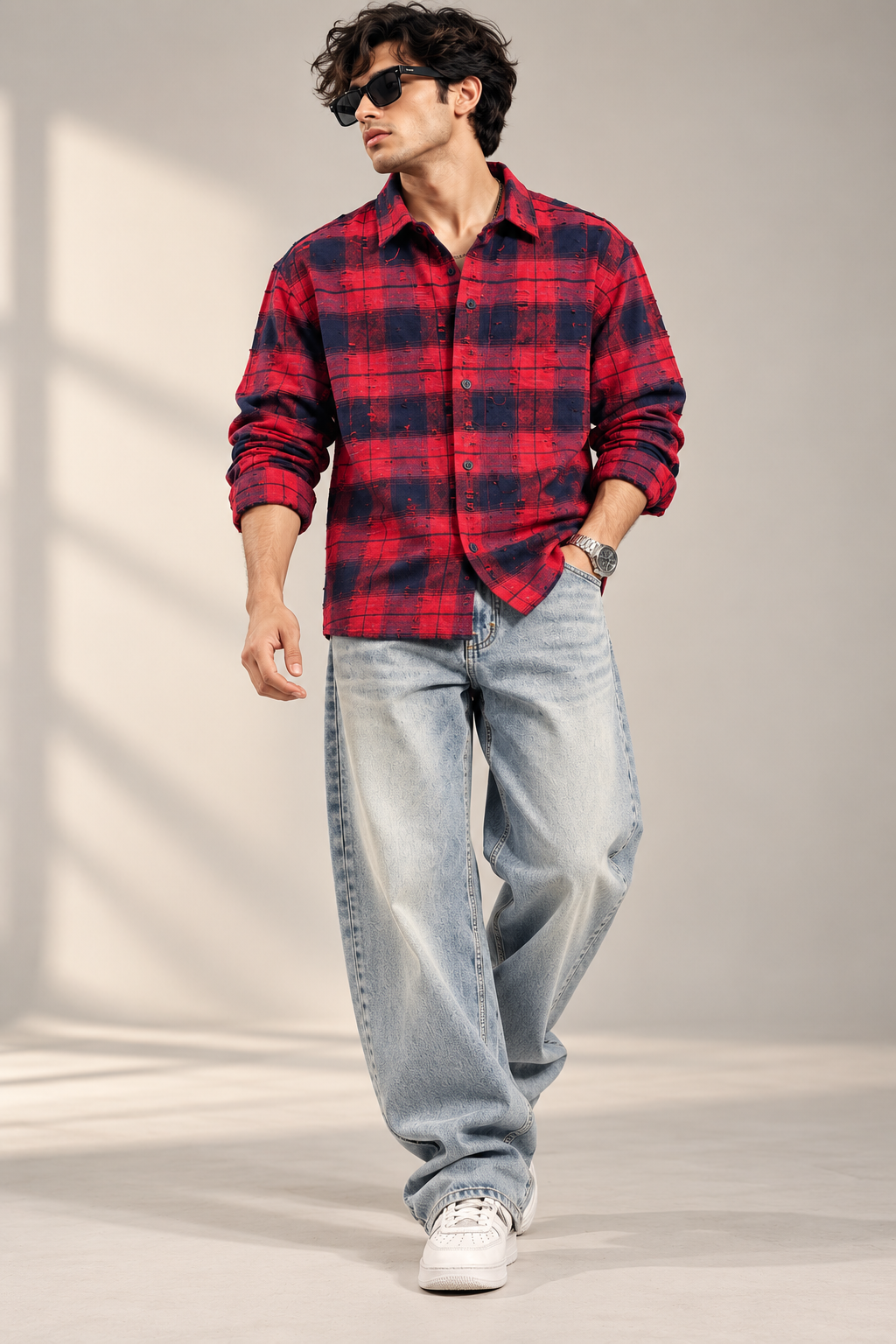 Rugged Boxy Red Check Shirt