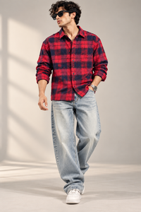 Rugged Boxy Red Check Shirt