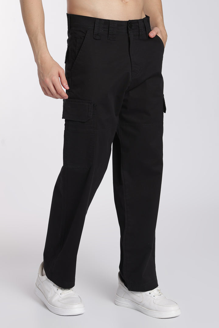 Men's Black Cargo Pants Relaxed Fit