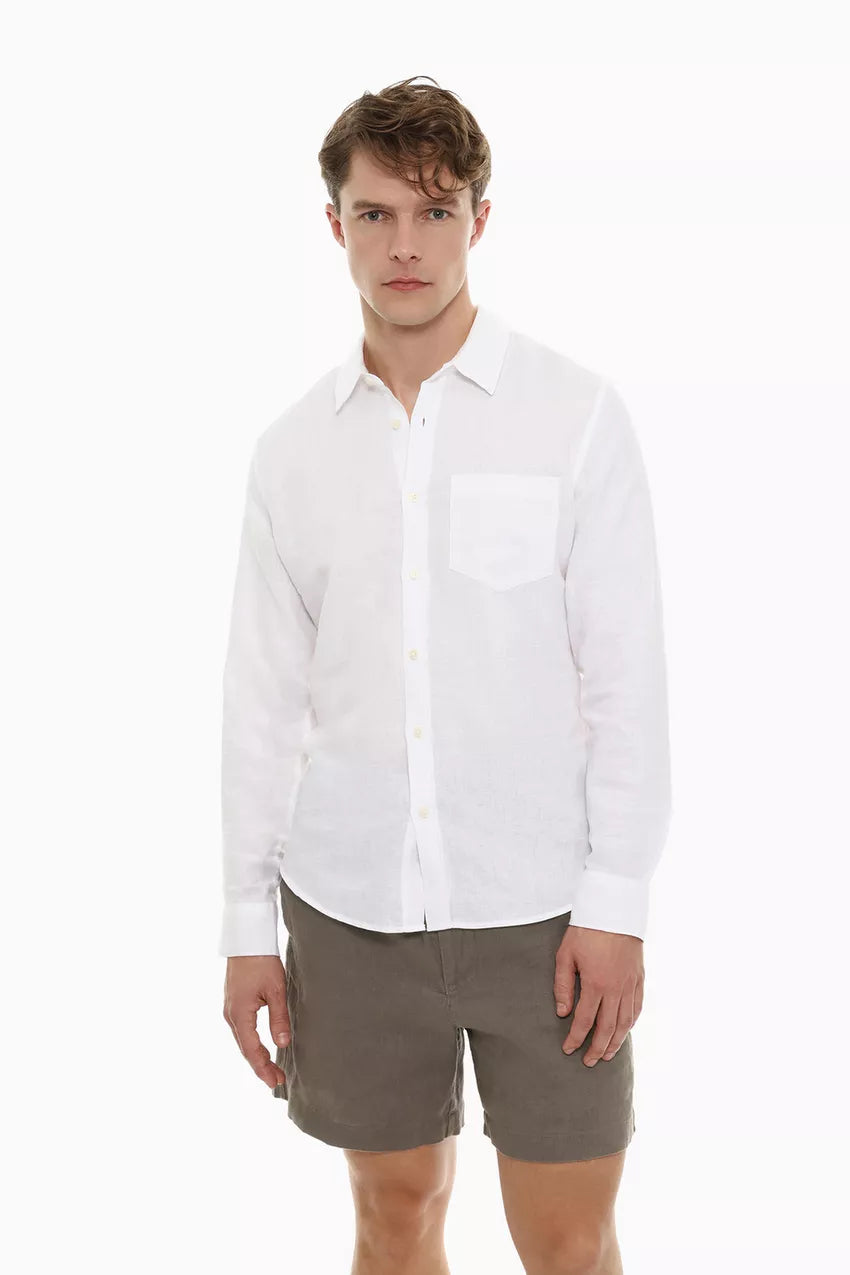 Men's Ivory linen shirt